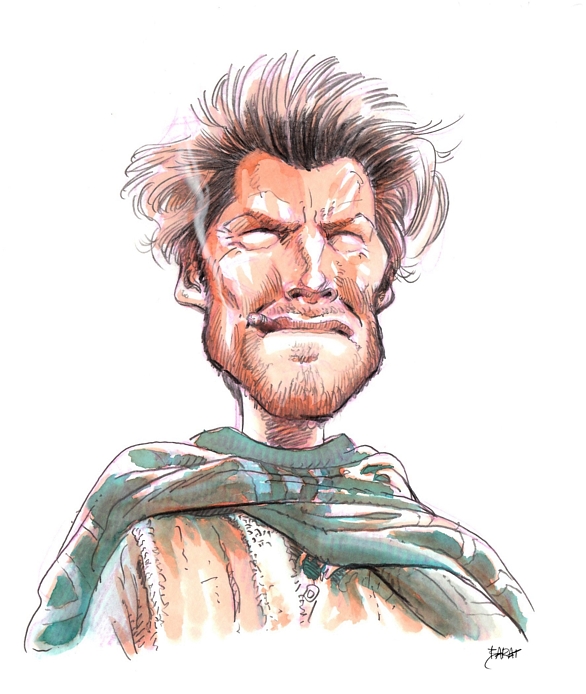 Caricature of Clint Eastwood