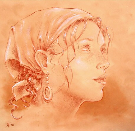 Jeune femme au foulard